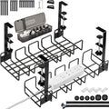 2 Pack Under Desk Cable Management Tray, No Drill Wire Management Rack by OneLeaf