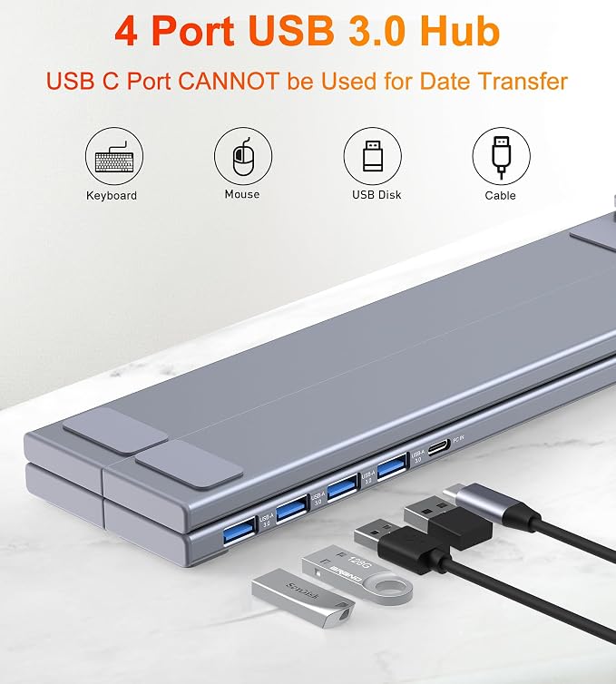 Mukiya 5-in-1 USB C Hub Adjustable Aluminum Laptop Stand - Image 2