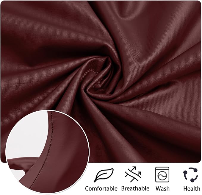 Waterproof PU Leather Gaming Chair Cover, Ergonomic Office Computer Game Chair Slipcovers, 4pcs Set Anti-Slip Stretchy Covers for Reclining Racing Gaming Chair (Wine Red) - Image 4