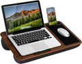 LAPGEAR Home Office Lap Desk – Dark Espresso Woodgrain, Fits 15.6” Laptops by LapGear
