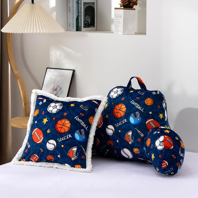 A Nice Night 17" Kids Boys Girls Bed Wedge Pillows with Arms for Sitting - Image 7