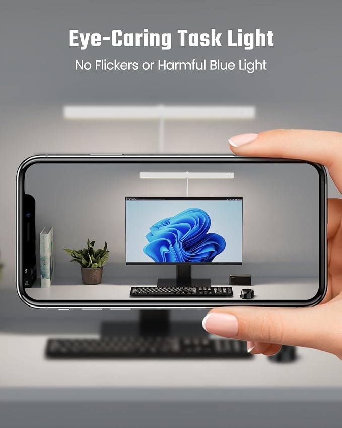 SUPERDANNY LED Desk Lamp for Office Home, 12W Eye-Caring Light with Clamp - Image 8