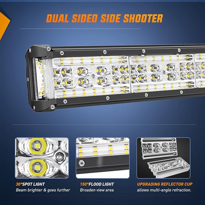 Nilight Side Shooter LED Light 1PC 22" with Wiring Kit for Truck SUV UTV - Image 4