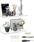 Sezanrpt 15 Inches Acrylic Wall Shelves 2 Pack, Floating Shelf for Wall Mounting, Acrylic Display Ledges for Funko Pop Figures, Home Décor, Living Room, Gaming Room, Plants(15 inch, Clear) by Sezanrpt