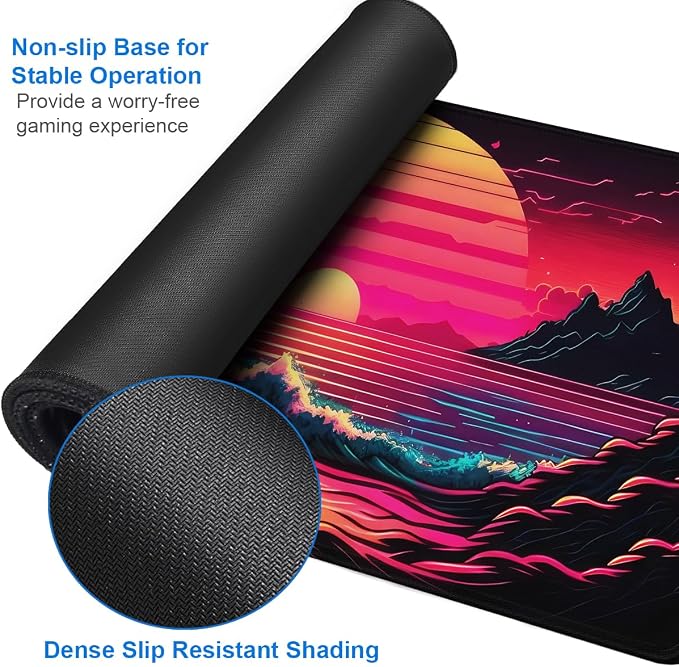 Mouse Pad, 31.5x15.7 inch Large Extended Computer Keyboard Mouse Mat, Water Resist Non-Slip Mousepad Rubber Base Long XXL Gaming Mouse Pad for Work & Gaming, Office & Home - Image 4