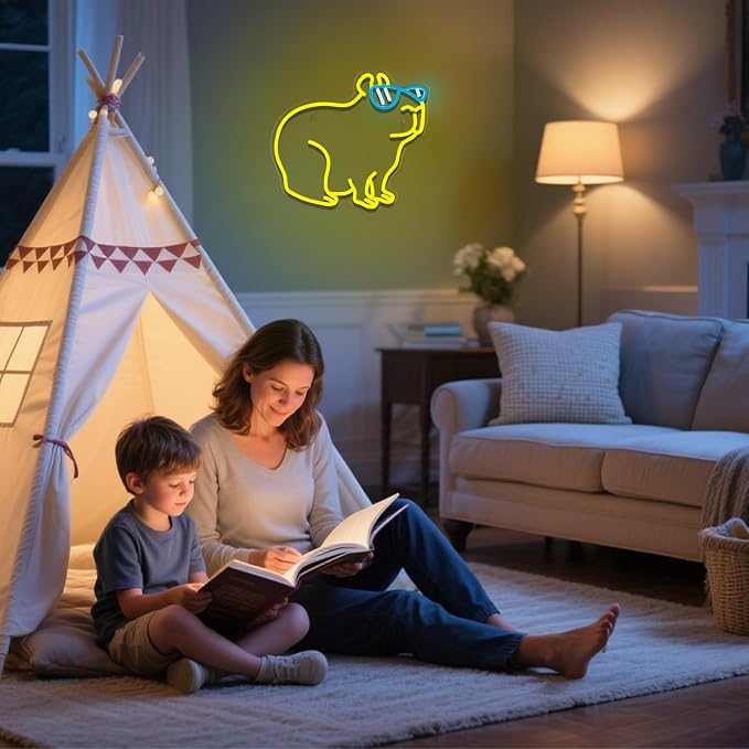 Capybara Neon Sign, Dimmable Cool Capybara LED Wall Light for Room Decor - Image 5