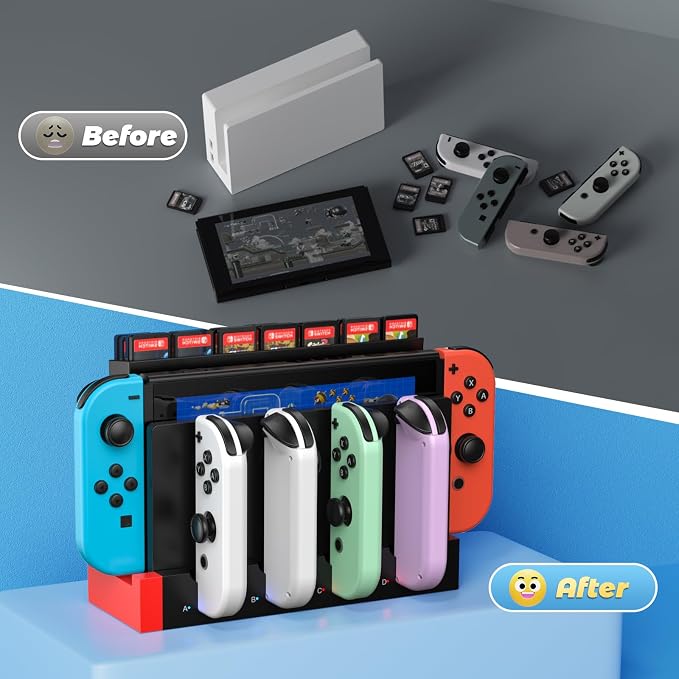 FASTSNAIL Switch Controller Charger with 28 Slots for Switch for Joy-Cons - Image 3
