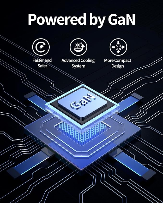 100W 5-Port GaN USB C Charging Station with LCD Smart Display & Control Knob, Desktop Fast Charger for Multiple Devices, Compatible with MacBook, iPhone, iPad, Galaxy, Home Office,Gaming Accessories - Image 5