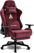 Symino Gaming Chair, High Back Ergonomic Office Chair with 2D Adjustable Armrests, 150° Recline, Breathable Faux Suede, Adjustable Headrest & Footrest for Home Office by Unknown