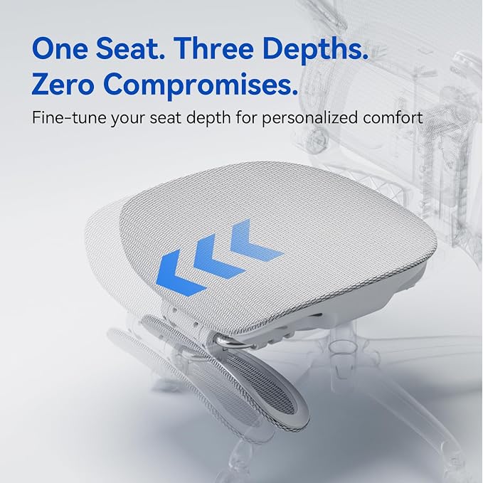 SIHOO B300 PRO Ergonomic Office Chair with Footrest, Mesh Desk Chair, White | 4-Directional Lumbar & Height-Adjustable Backrest, 6D Armrests, Swivel Computer Chair for Long Hours - Image 8