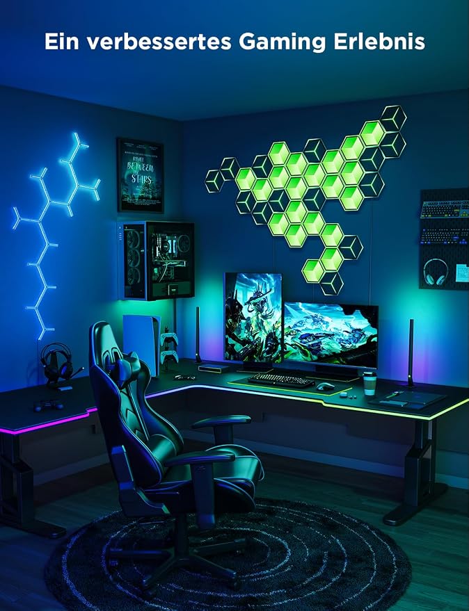 Govee Glide Hexagon Light Panels Ultra, RGBIC 3D Wall Lights with DIY - Image 6