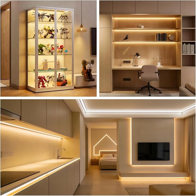 3mm Ultra-Narrow 5V USB COB LED Strip Self-Adhesive for Cabinet Gap Gaming Desk Decor(6000k Cool White, 5ft) - Image 8