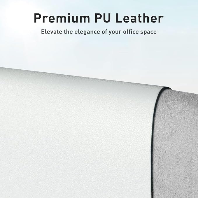 Aothia Leather Desk Pad Protector, Office Mat, Large Mouse Pad, Non-Slip PU Leather Blotter, Laptop Desk Pad, Waterproof Writing Pad for Office and Home (Barely Grey, 31.5" x 15.7") - Image 2