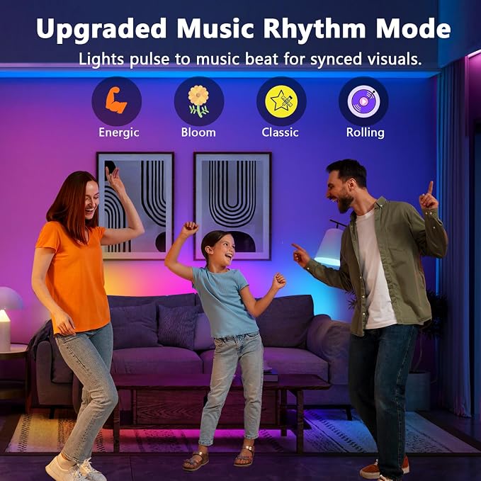 dalattin LED Strip Lights IC+RGB, 5050 Led Lights for Bedroom, DIY Multiple Colors on One Line, Led Lights with Remote&App Control,Color Changing LED Strip Lighting Music Sync,Halloween Gifts, 16.4ft - Image 6