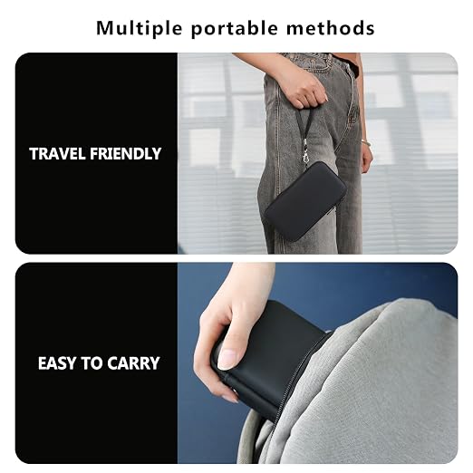 Supmay Hard Carrying Case Compatible with Nintendo DS Lite NDSL, Gameboy Advance Games Storage Holder Travel Bag with Mesh Pocket for USB Charging Cable, Stylus, Earphones, Game Cartridge, Black - Image 6