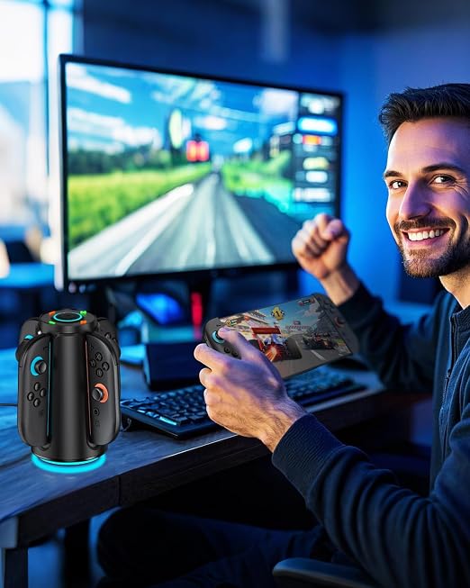 Switch 2 Charging Dock for Nintendo Controller Joy Con (2025), Mocagen Joy-Con 2 Charger Station with Dynamic Light, Magnetic Mount for 4 in 1 Switch 2 Joy-con Accessories - Image 8