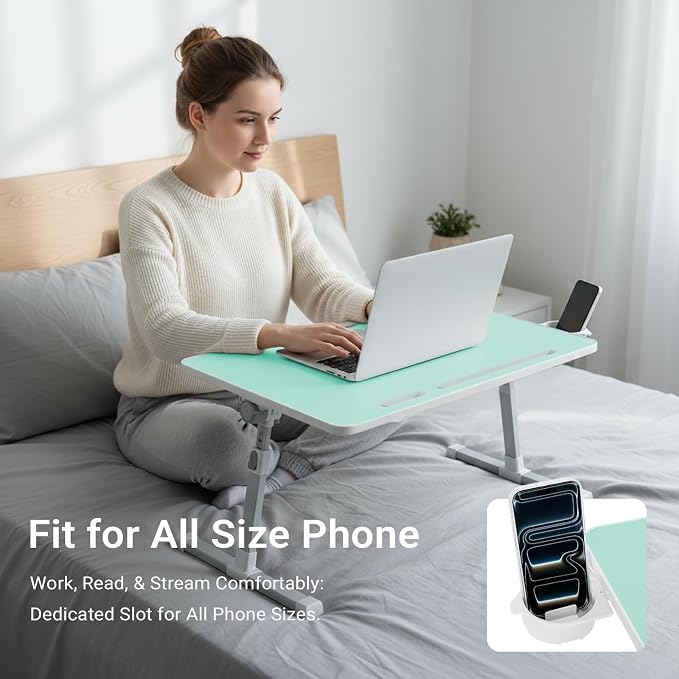 iXTRA Adjustable Laptop Lap Desk with Cooling Fan USB Light for Adults - Image 6