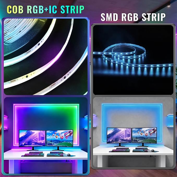 40FT RGB+IC COB LED Strip Lights, Color Changing Lights - Image 2