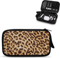 Leopard Print Electronics Case, Mini Cable Organizer Bag for Essentials, Tech Accessory with Cord Organizer for Phone, Power Bank, SD Card by Unknown