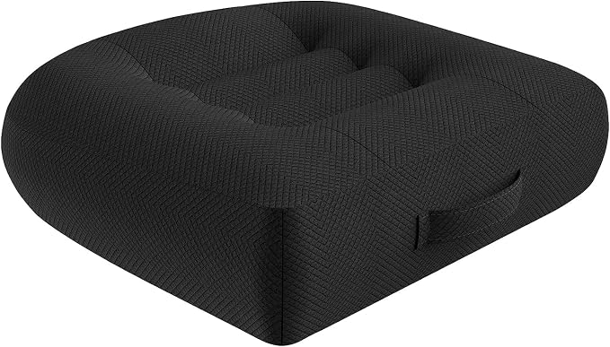 WSGJHB Car Booster Seat Cushion Posture Cushion for Long Sitting | Portable Breathable Mesh, Effectively Increase The Field of View Ideal for Office, Home, Car Angle Lift Seat Cushions,Black by SeatCushionforOfficeChairCar