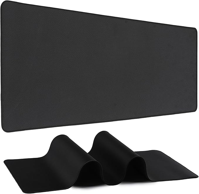 Mouse Pad Gaming - Desk Mat for Keyboard and Mouse - Black Large Mouse Pad for Desk, Mousepad (31.5 x 11.8inch) with Non-Slip Base, Desks Pad Mat for Gaming, Office and Home by Unknown