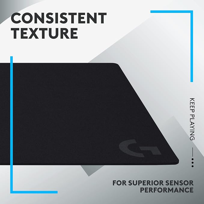 Logitech G840 XL Cloth Gaming Mouse Pad - 0.12 in Thin,Stable Rubber Base,Performance-Tuned Surface - Black,(Pack of 4) - Image 4