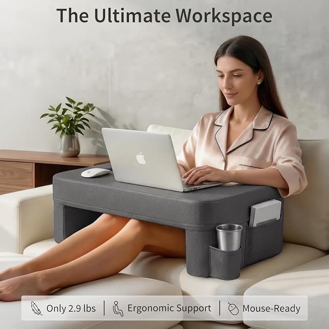 septsun 28" Oversized Lap Desk Pillow, Couch Laptop Desk for Big and Tall - Image 2
