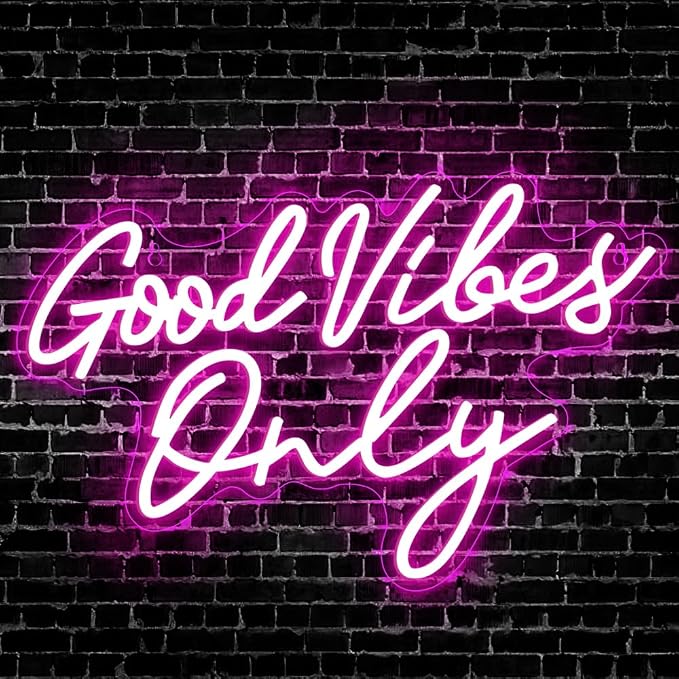 Good Vibes Only Neon Sign，Good Vibes Neon Signs for Wall Decor，Beautiful Pink Good vibes Only Neon Light Sign for Girls Bedroom Decoration，Party，Birthday，Wedding，Salon Shopping Mall Home Wall Decor - Image 2