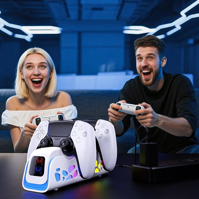 PS5 Controller Charger Dock for DualSense/Edge, 6 RGB Modes - Image 8