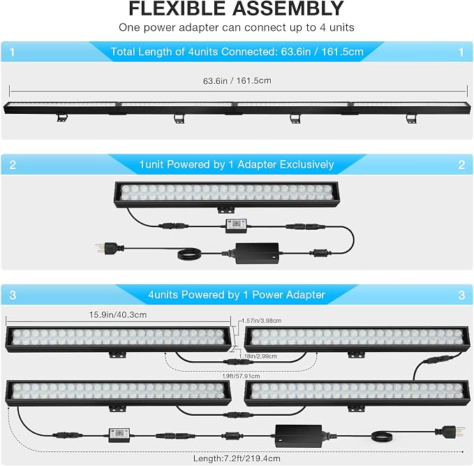 LED Light Bars 4Pack, 16 Inch 36W RGB Color Changing Effect Lighting - Image 5
