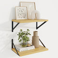 Axeman Deep Floating Shelves, 16'' x 10'' Oak Wall Shelves Set of 2 by Axeman