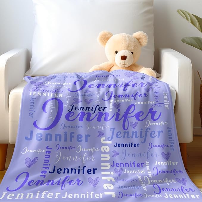 Ship Next Day, Custom Name Blanket - Printed in USA, Personalized Baby Blankets for Girls, Baby Blanket with Name, Ultra-Soft Cozy Fleece Blankets, Gifts for Boys & Girls Kids Teen Girl New Mom - Image 3