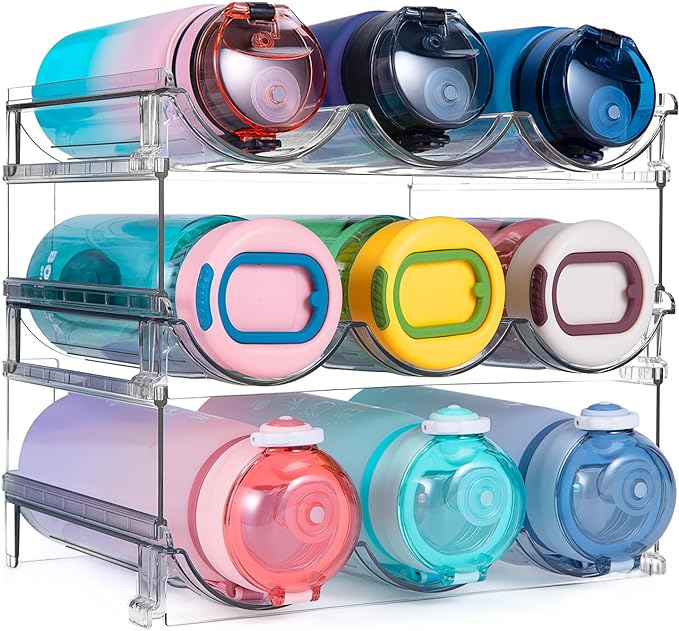 spospo Water Bottle Organizer for Cabinet 3 Pack Water Bottle Holder by SPOSPO