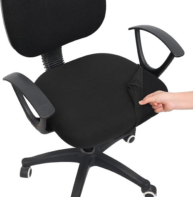 Smiry Stretch Printed Office Computer Desk Chair Seat Covers | Stretch Fit, Soft Fabric Universal Rotating Chair Cover, Washable Removable, Anti-Dust Seat Cushion Protector by Smiry