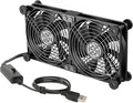 ELUTENG Dual AC USB Computer Fan 140mm USB Fans for Cooling 3 Speed Control by ELUTENG
