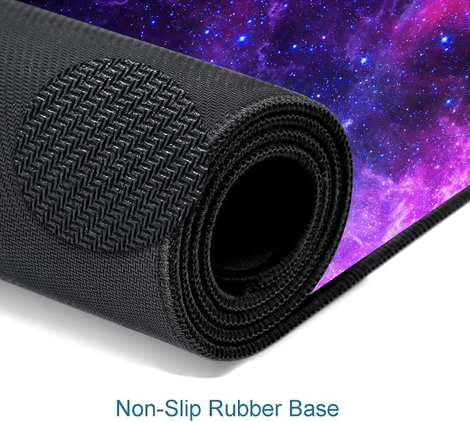 Gaming Mouse Pad, Large Mouse Pads for Desk, Non-Slip Rubber Base Mousepad, Keyboard Mouse Mat Desk Pad with Stitched Edges, 31.5x11.8 inch Galaxy - Image 4
