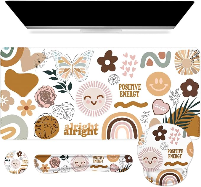 iCasso Sticker Keyboard Mat 35.4"x15.7", Desktop Mat for Workspace by iCasso