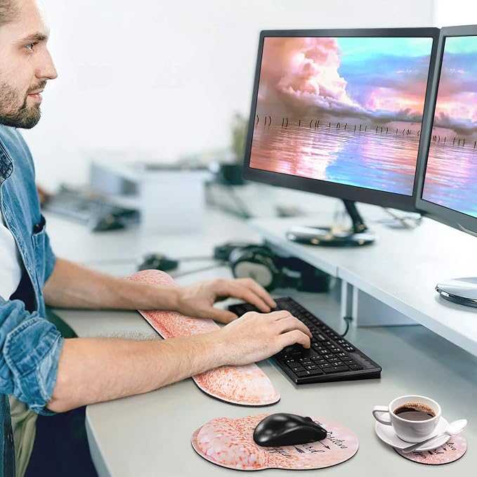 Mouse Pad with Wrist Rest, Canjoy 3-in-1 Keyboard Wrist Rest + Mousepad Set - Image 7