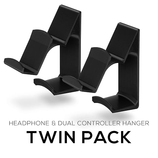 BRAINWAVZ The UberAtlas Dual Game Controller & Headphone Stand Wall Mount Holder for Xbox ONE, Series X, PS5, PS4, PS3, Switch, STEELSERIES Gamepad & More, Stay Organized No Screws (Two Pack) - Image 5