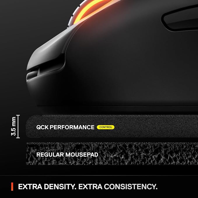 SteelSeries QcK XL Performance Control Gaming Mousepad — Extra Density for a Smooth Glide — Low-Profile Edge Stitching — Non-Slip Neoprene Rubber Base — 15.75 x 34.43 inch — FPS, MOBAs, RTS, MMO - Image 4