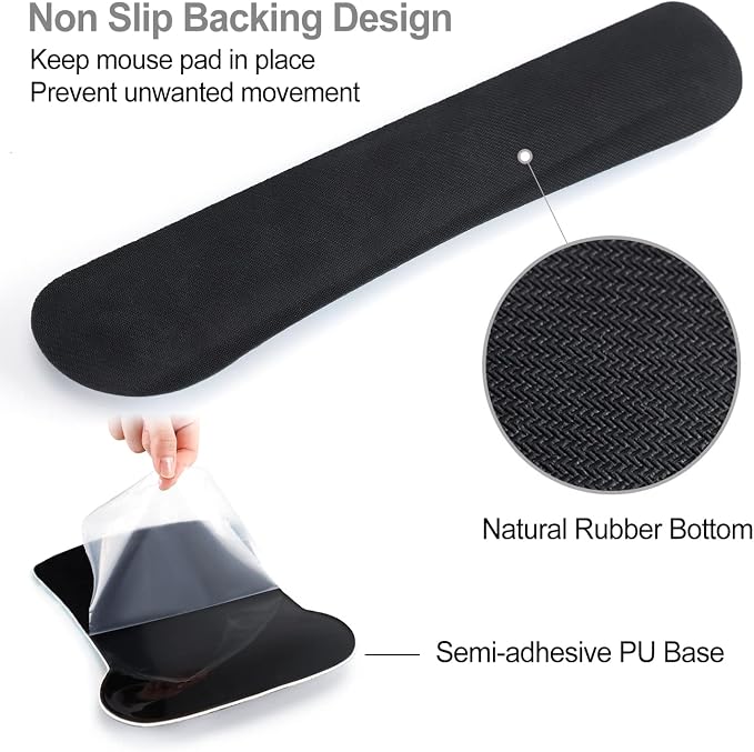 Keyboard Wrist Rest Mouse Pad Support, ToLuLu Gel Ergonomic Mouse Pads for Computer Laptop PC, Comfortable Durable Mousepad Keyboard Wrist Rests for Easy Typing Pain Relief, Moon & Sun - Image 6
