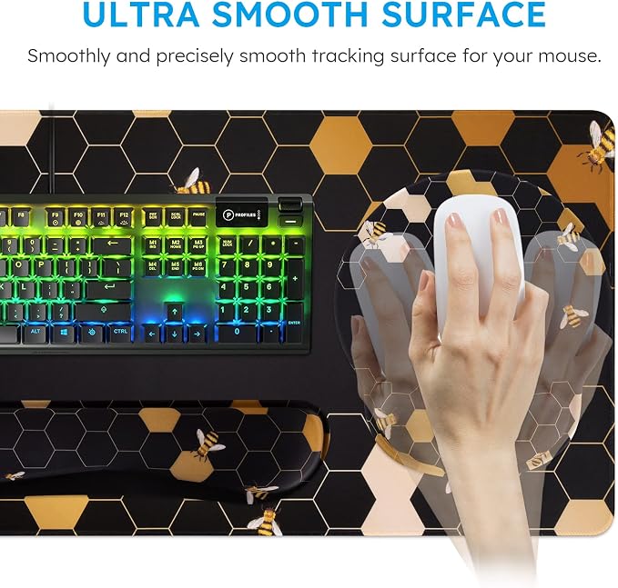 iCasso Honeycomb Mousepad 35.4"x15.7", Desk Protector for Workspace - Image 4