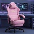 GTPLAYER Big and Tall Gaming Chair 400lbs Heavy Duty Office Chair with Foot Rest, High Back Pocket Spring Ergonomic Computer Chair for Adults, Wide Comfy Seated Cushion with Linkage Armrests, Pink by GTPLAYER
