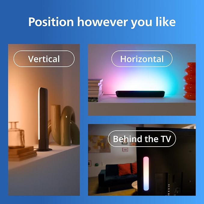 Philips Smart Lighting Gradient Light Bars, RGBIC LED, Multicolor Effects, Sync with TV and Music, Immersive Light, Easy Setup, Connected by WiZ, Compatible with Alexa, Google Home, Apple Home - Image 6
