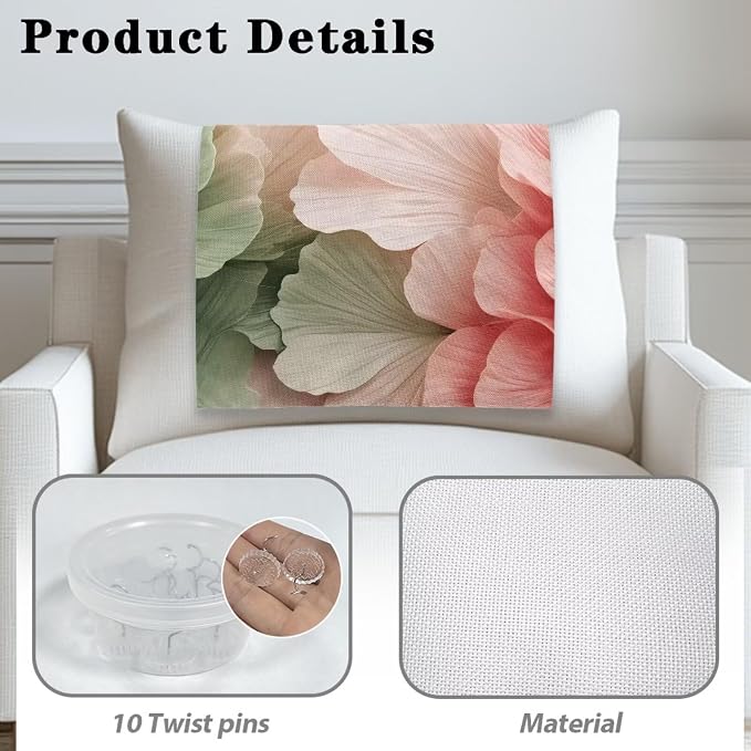 Set of 2 Waterproof Headrest Cover 26x16 Inch - Breathable Polyester Back Cover, Easy to Install Anti-Slip Sofa Protector with Nails, Fit for Home or Office, Realistic Pink Flower Print - Image 4