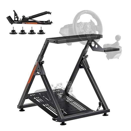 VEVOR Racing Wheel Stand, Adjustable & Foldable Simulator Stand for Logitech G923 G920 G29 G27, Thrustmaster T300RS TX F458 T500RS T3PA-PRO(F1/GT) Gaming Cockpit,Pedals Simulator NOT Included,Compact - Image 9