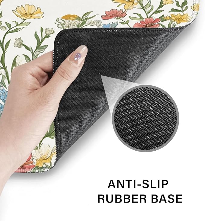 Desk Pad and Keyboard Wrist Rest, Large Mouse Pad + Keyboard Pad+Mouse Wrist Support, Non-Slip Desk Mat Protector for Office, Home 31.5×11.8 Inches Spring Floral - Image 5