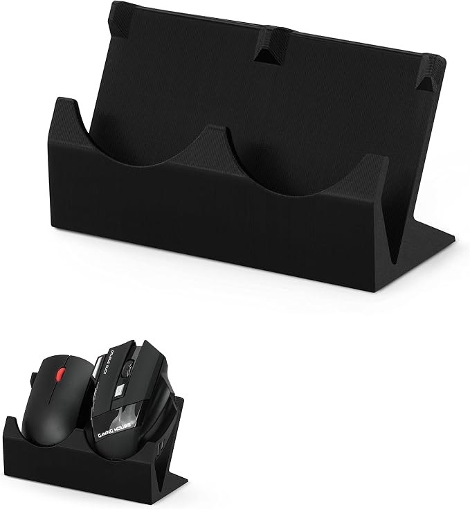 BRAINWAVZ Desktop Dual PC Mouse Stand Holder, Suitable for Small Or Large Gaming & Office Mice From Logitech, Razer, Corsair & More - Organize Your Work Or Game Space and Keep it Clutter-Free (DM01) by Brainwavz
