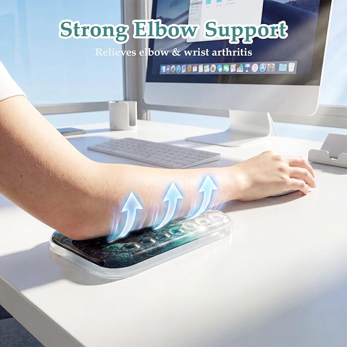 Ospelelf Elbow Wrist Rest Pad for Desk, Gel Arm Rest Pad Support for Laptop | Ergonomic Support for Typing & Mouse, Cool-touch, Lightweight, 6.29" × 4.33" × 0.98", Home Office Computer Use - Image 4
