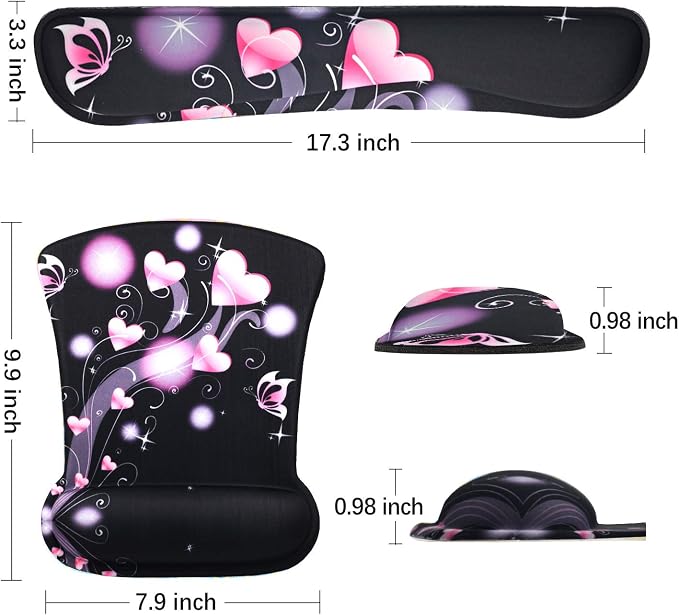 ToLuLu Keyboard Wrist Rest Pad Ergonomic Mouse Pad Set, Cute Mousepad - Image 7